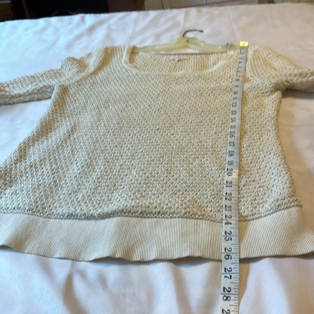 Lou & Grey Cream Cotton Blend Knit Sweater Size Large